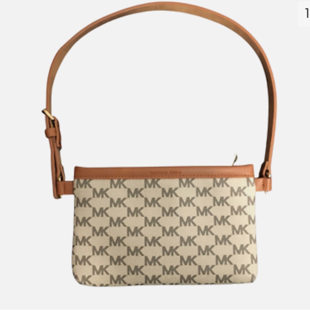 MK Signature Genuine Leather Fanny Waist Bag